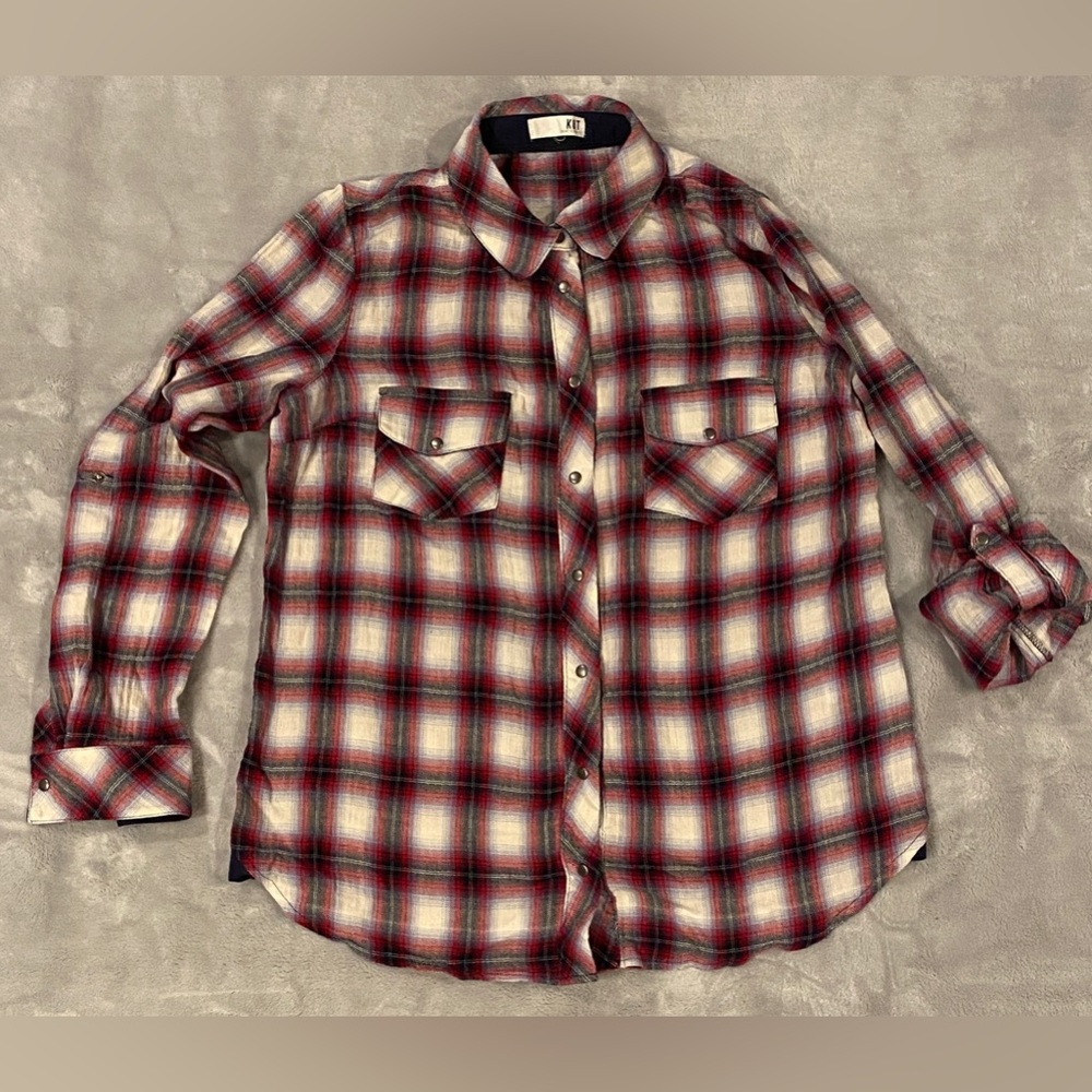 “Kut by Republic” plaid cotton shirt